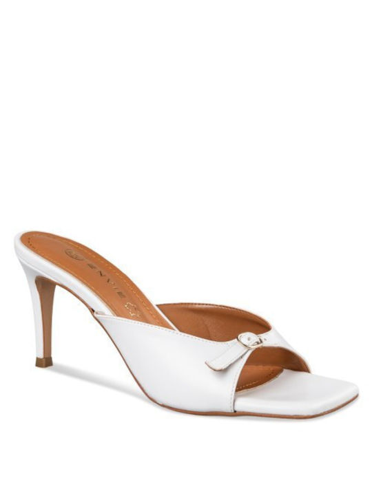 Envie Shoes Heel Mules White