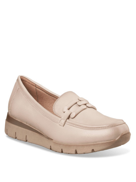 Envie Shoes Women's Loafers in Beige Color