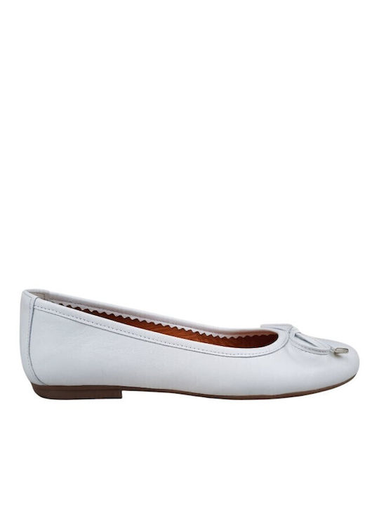 Leather Ballerinas White