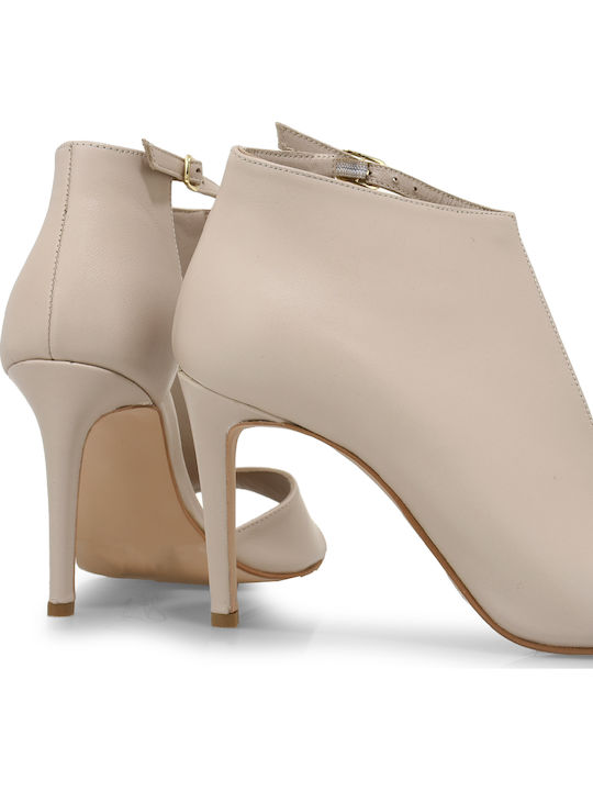 Leder Stiefeletten Damen Weiß
