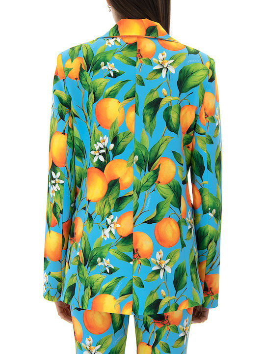 C. Manolo Дълга Женски Сако Orange, Green, Sky Blue