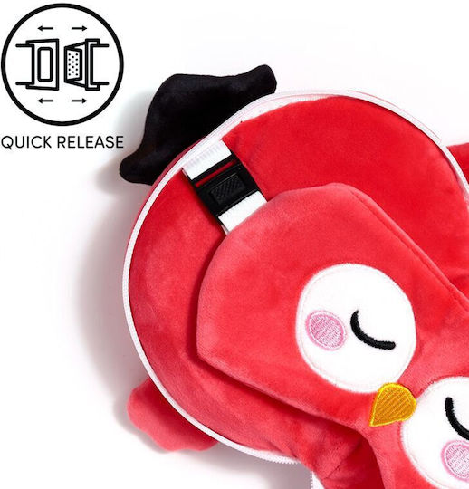 Puckator Travel Pillow Travel Set Pillow and Mask for Kids Red