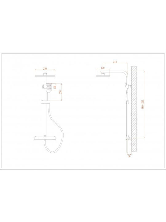 Shower System Inter Ceramic Ict 6222gg Mixer Plate Handset Hose