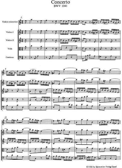 Bach Concertos In A Minor E Major Bkv1041 1042 Pocket Score