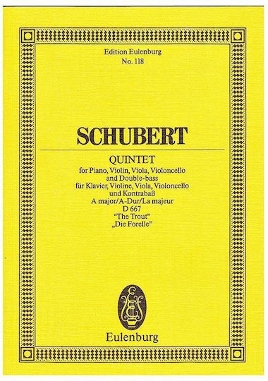 Schubert Quintet In A Major '' Trout'' Pocket Score