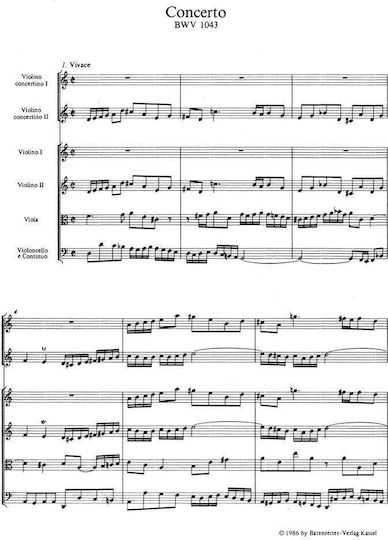 Bach Double Concerto In D Minor Bwv 1043 Pocket Score