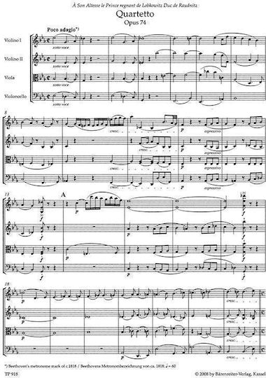 Beethoven String Quartets Op.74 Op.95 Pocket Score