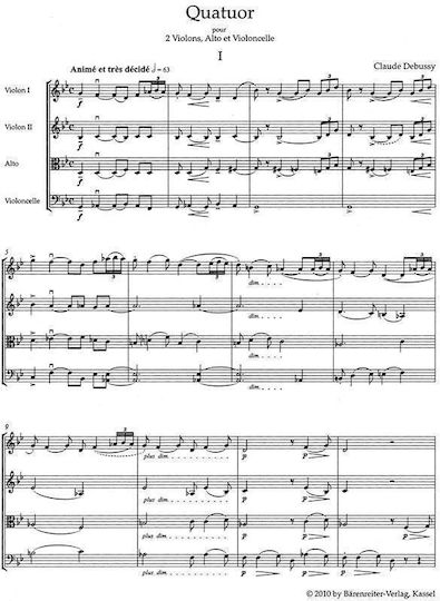 Debussy Quatuor Op.10 Pocket Score