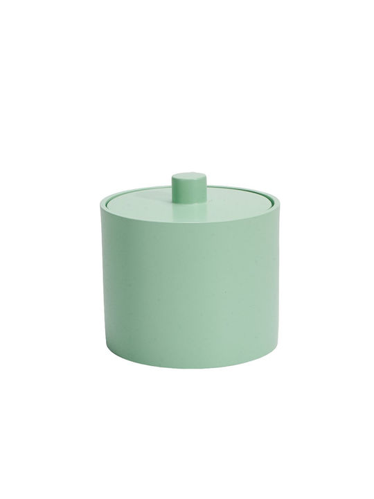 Cutie pentru bețișoare de bumbac Inter Ceramic Mint Cotton Icca 55655 Lg, din polirasină, 10.1x8cm, Mint mat, independentă