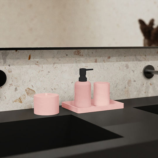 Inter Ceramic Pink Icca 55692 Bathroom Stand Freestanding Polyresin 22.5x16x2.1cm Matte Pink