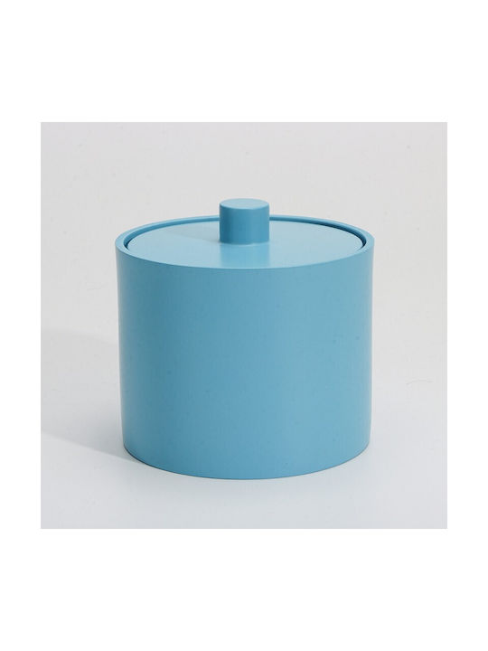 Inter Ceramic Sky Cotton Cotton Swabs Box Icca 55655 Blue Freestanding Polyresin 10.1x8cm Matte Sky Blue