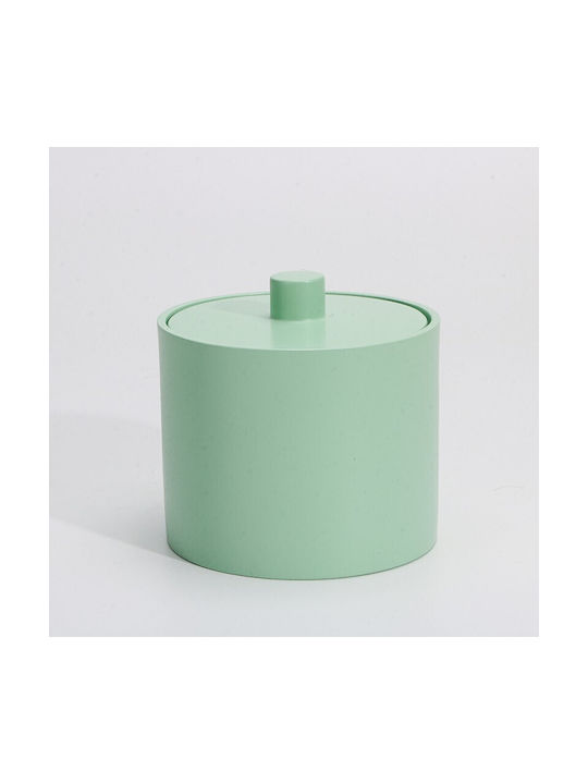 Cutie pentru bețișoare de bumbac Inter Ceramic Mint Cotton Icca 55655 Lg, din polirasină, 10.1x8cm, Mint mat, independentă