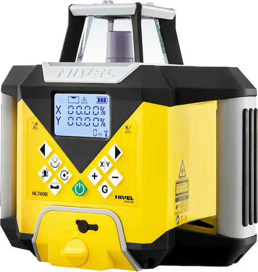 Sistem de Nivelare cu Laser Rotativ Digital Nl740g Fascicul Verde Planuri Verticale Orizontale Pante Rază de Acțiune Până la 700 m Auto-nivelare
