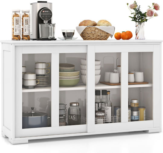 Επιδαπέδια Βιτρίνα από MDF με Τζάμι Μαύρη 106.5x33x62.5cm HW53867CB