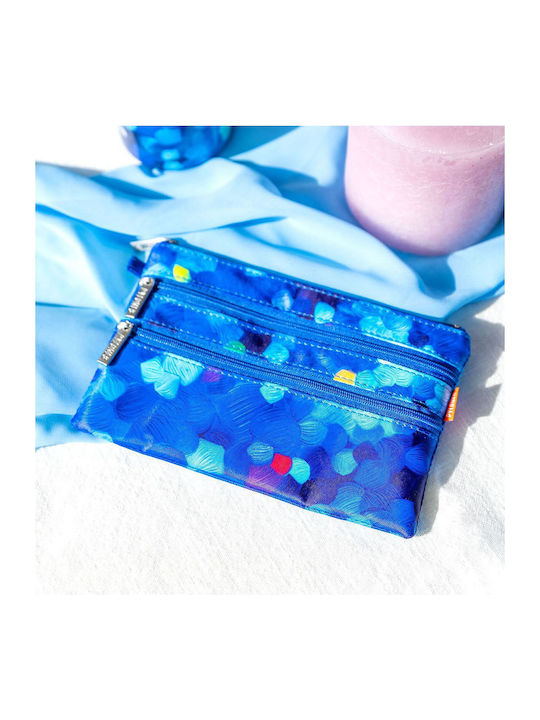 3-Reißverschluss-Münzstoff-Geldbörse Blaue Palette Pylones 37020 Bl-pal