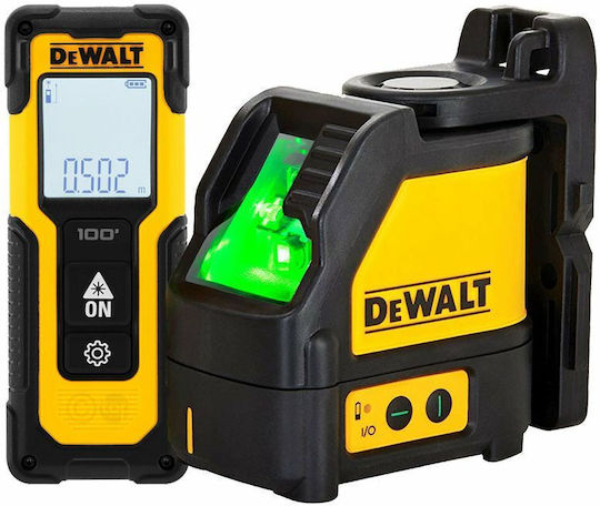 Dewalt DW088CG Γραμμικό Αλφάδι Laser Πράσινης Δέσμης 1.5V με Εύρος Εργασίας 30m