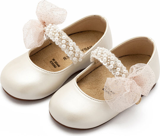 Babywalker Ecru Baptism Leather Pumps