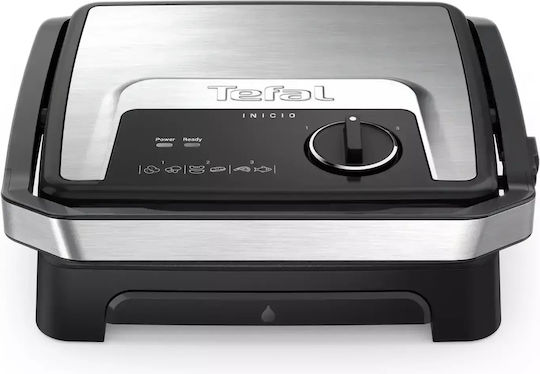 Tefal INICIO Tabletop Grătar Electric Placă Striată 2000W cu Capac și Termostat Reglabil