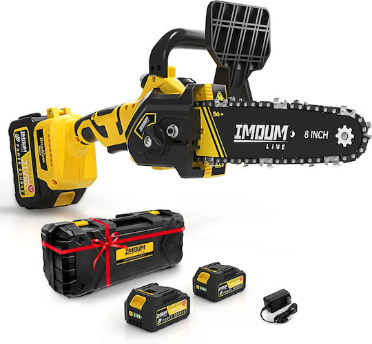 Cordless Chainsaw 8 Inch Brushless Electric Motor 21v 2 Batteries 3.0ah Imoum Live