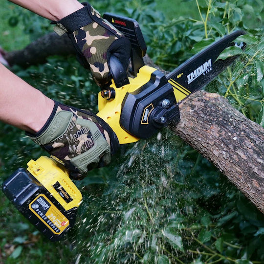 Cordless Chainsaw 8 Inch Brushless Electric Motor 21v 2 Batteries 3.0ah Imoum Live