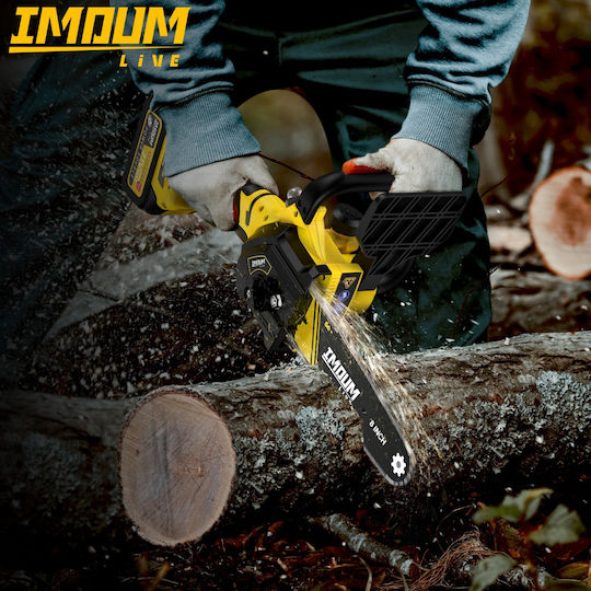 Cordless Chainsaw 8 Inch Brushless Electric Motor 21v 2 Batteries 3.0ah Imoum Live