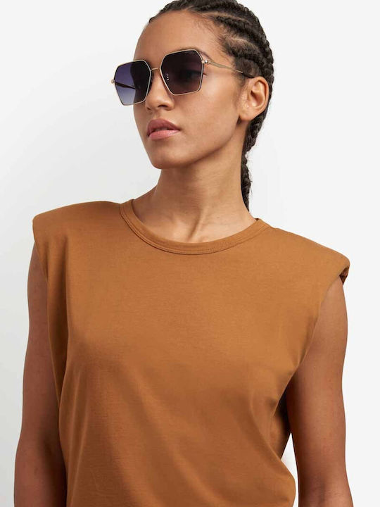 Carrera Women's Sunglasses with Gold Metal Frame and Gray Gradient Lens 3057/S RHL/9O