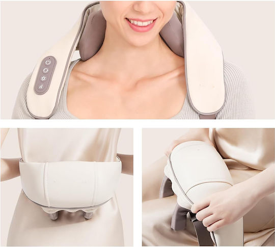 Massage Device Shiatsu for the Neck, the Back & the Legs with Heating Function White
