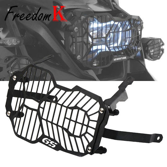 Protecție far motocicletă Negru