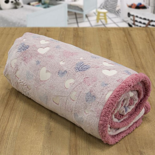 Lino Home Одеяло Флийс Светещо Розов 160x220cm