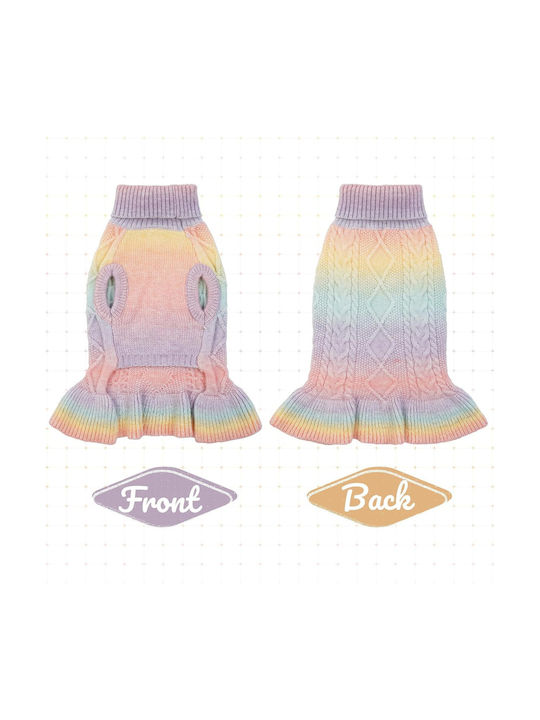 Sweater Turtleneck Dogs Warm Winter Outfit L R Pink Gradient