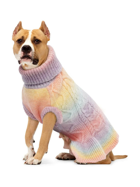 Sweater Turtleneck Dogs Warm Winter Outfit L R Pink Gradient