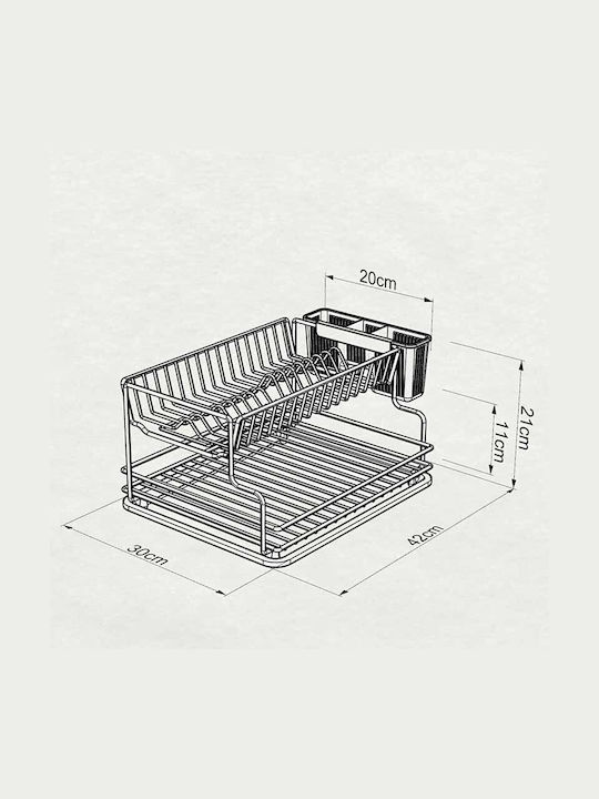 Tekno-Tel Στραγγιστήρι Νεροχύτη Inox Ασημί 41x30x21cm
