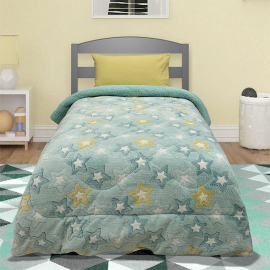 Lino Home Παιδικό Κουβερτοπάπλωμα Φωσφορίζον Μονό Μέντα 160x220εκ.