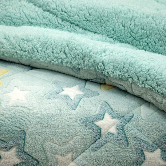 Lino Home Kids Duvet Cover Glow in the Dark Single Bay Leaf Mint 160x220cm
