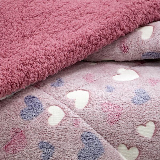 Lino Home Kids Duvet Cover Glow in the Dark Single Pink 160x220cm