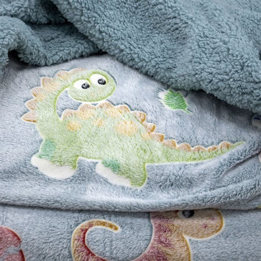 Lino Home Kids Duvet Cover Glow in the Dark Single Grey|Light Blue 160x220cm