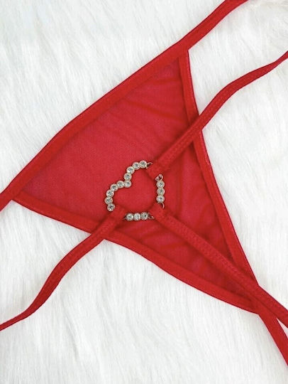 Γυναικείο Σλιπ String Tres Chic Κόκκινο