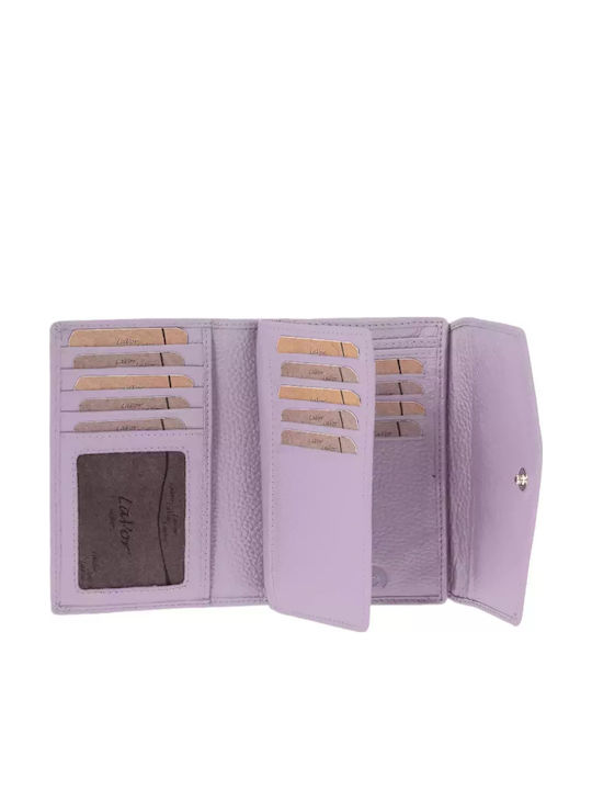 Small Leather Women's Wallet Classic with RFID Lilac