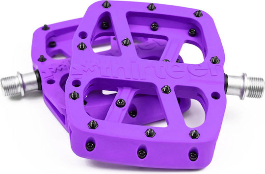 E*Thirteen Flat Bicycle Pedals Purple