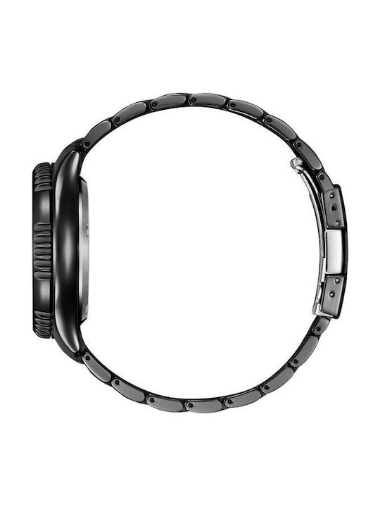 Citizen Promaster Mechanical Ανδρικό Ρολόι Αυτόματο με Μαύρο Μεταλλικό Μπρασελέ