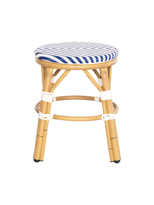 Garden Stool Outdoor Aluminum Chino White-Blue 36x36x46cm