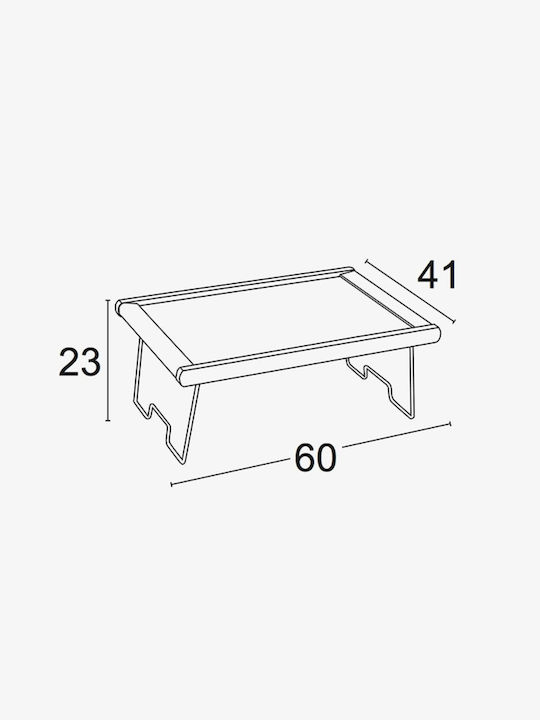Arredamenti Italia Melfo Lemnos Dreptunghiular Tavă de Servire în Culoare Maro 60x41x23cm 1buc