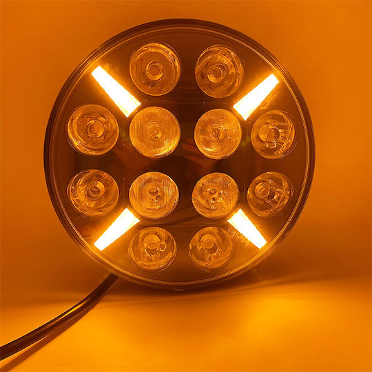 Round Car Headlight LED Universal 10 - 30V 60W with White Lighting 1 Piece