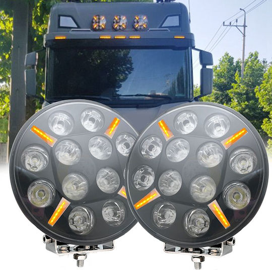 Round Car Headlight LED Universal 10 - 30V 60W with White Lighting 1 Piece