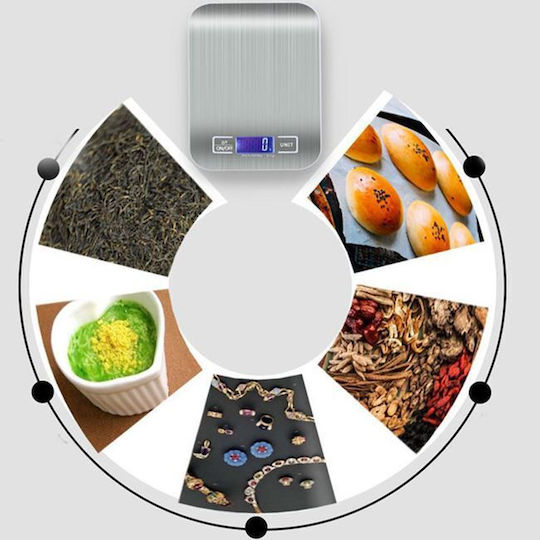 Ψηφιακή Ζυγαριά Κουζίνας έως 5kg Inox