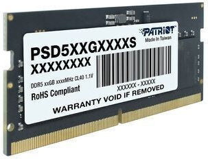 Patriot Signature 8GB DDR5 RAM με Ταχύτητα 5600 για Laptop