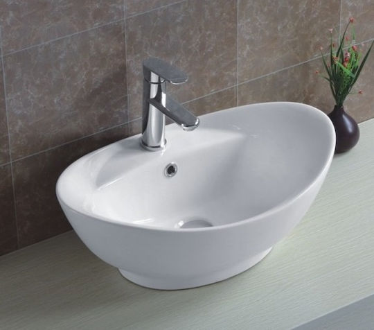 Inter Ceramic Επικαθήμενος Νιπτήρας Πορσελάνης 59x39x21.5cm Λευκός
