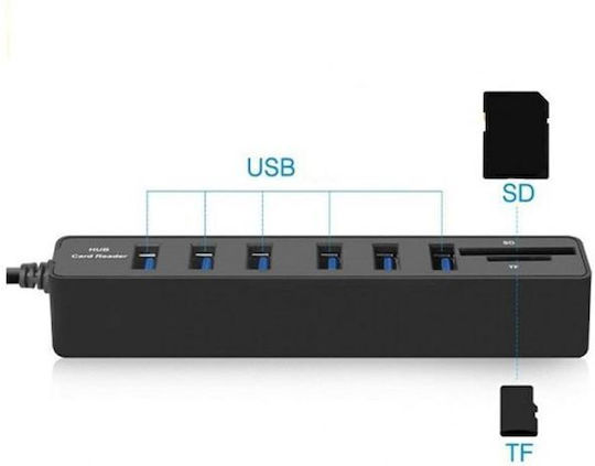 Porturi USB 2.0 Hub 6 Porturi cu conexiune USB-A