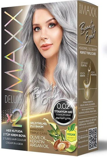 Maxx Deluxe Hair Color Βαφή Μαλλιών 0.02 Titanium Gray