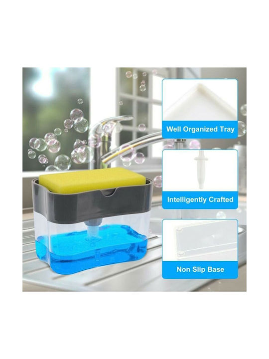 Dispenser Bucătărie Plastic cu Suport pentru Burete